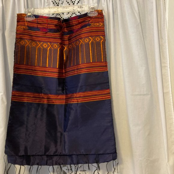 Source Unknown Accessories - 283 Tribal Blue / Orange Scarf